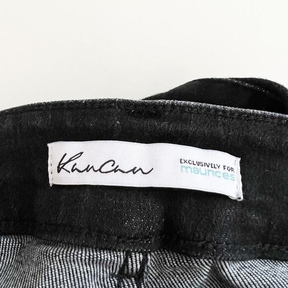 Kancan Wide Leg Jeans Womens 18 Fray Hem High Waist 90s Relaxed Stretch - Picture 4 of 6
